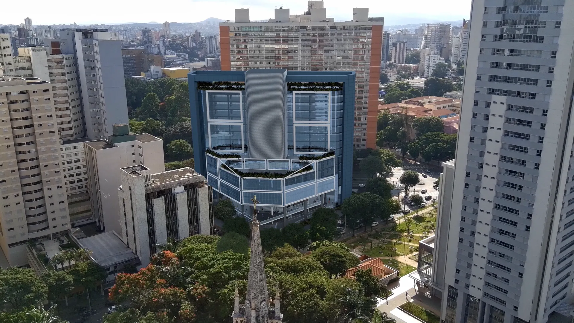 Ficus 3D render of Afonso Pena inserted into real site photography